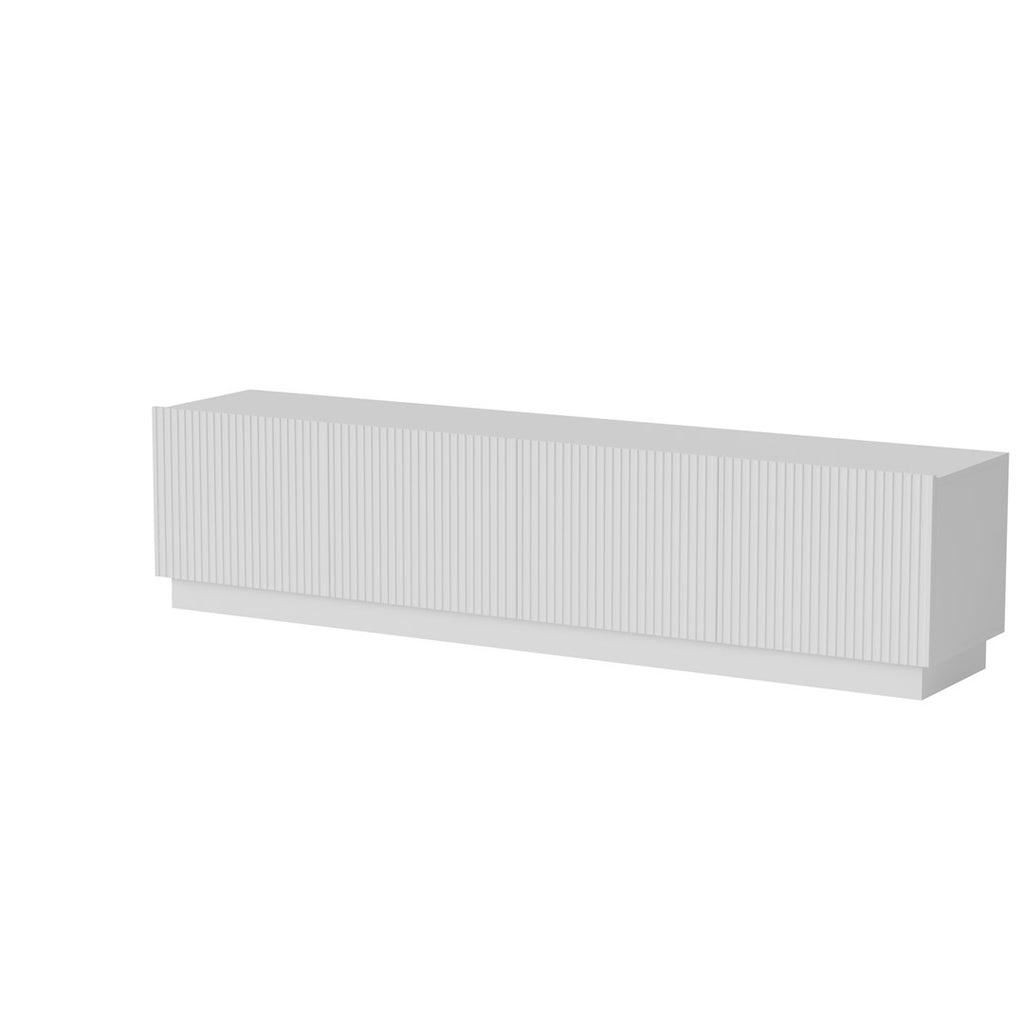 Cama MEBLE TV Cabinet LIVERTI 2000 mm, White, 4 Doors, Self-Assembly