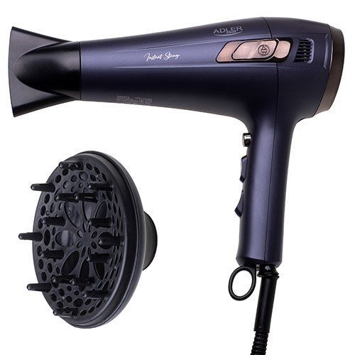 Adler AD 2273 Hair Dryer 2400W with Retractable Cord and Diffuser