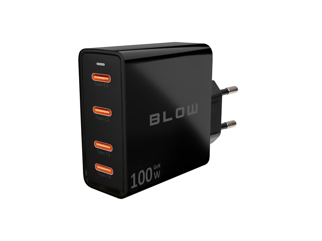 BLOW Wall Charger USB-C 100W GaN 4 Ports Black USB-Cx4