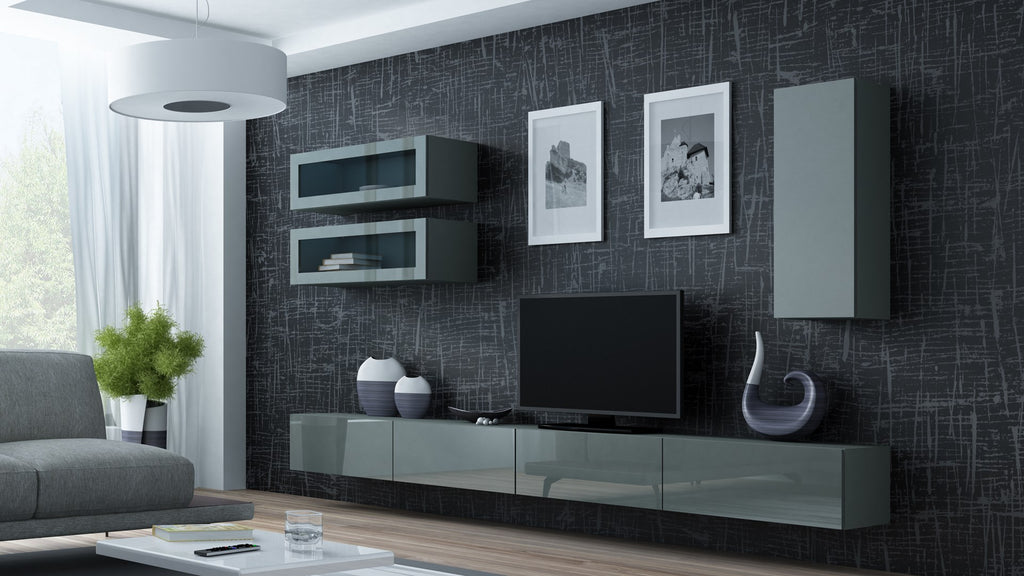 Cama Wall Cabinet VIGO 90 Full 90/35/32 Grey/Grey Gloss - 1 Door