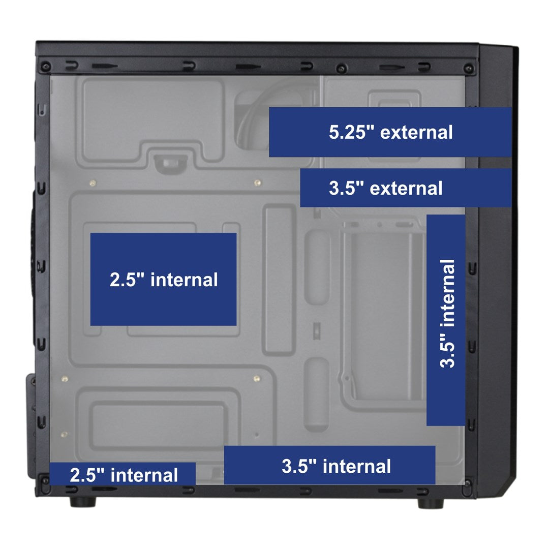 Akyga AK17BK computer case Micro Tower Black
