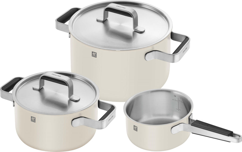 ZWILLING PURE Set of 3 Pots Ivory Stainless Steel