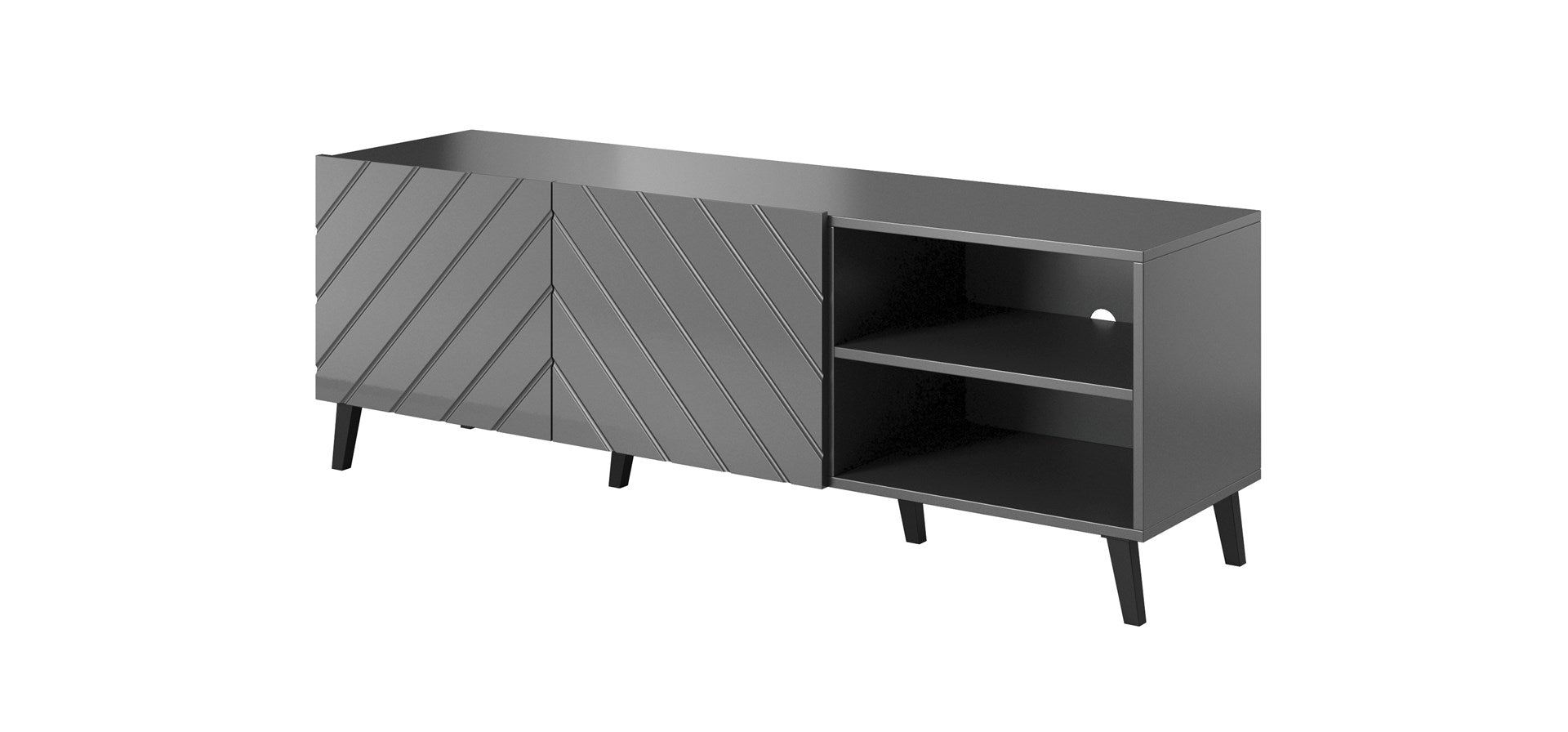 RTV Cabinet ABETO 150x42x52 Graphite/Gloss