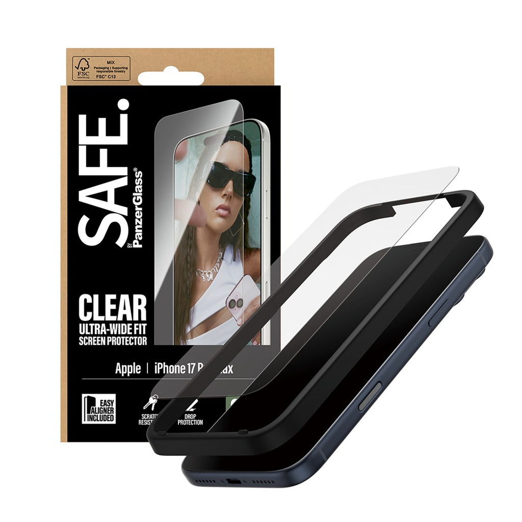 PanzerGlass SAFE. by ® Screen Protector iPhone 18 Pro Max | 17 Pro Max | Ultra-Wide Fit w. EasyAligner Clear screen protector Apple 1 pc(s)