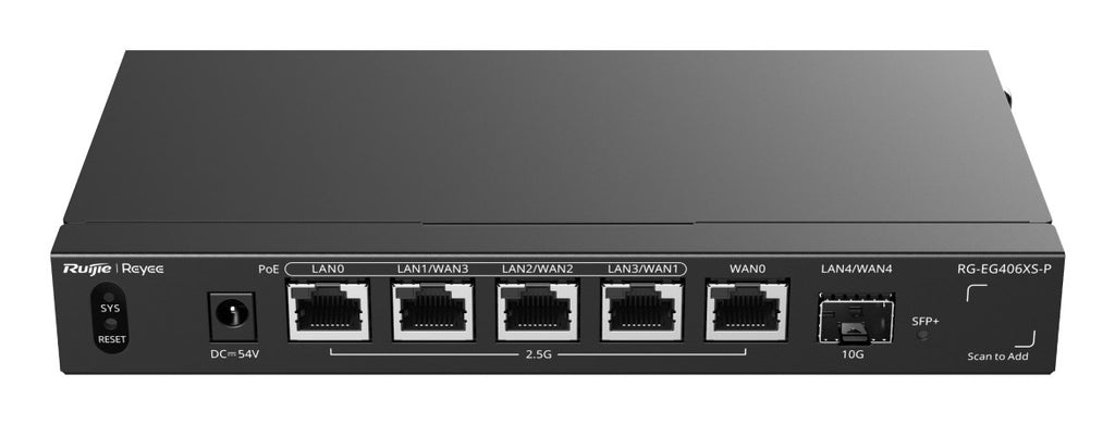 Ruijie Networks RG-EG406XS-P Wired Router 2.5 Gigabit Ethernet Black | Model 16300