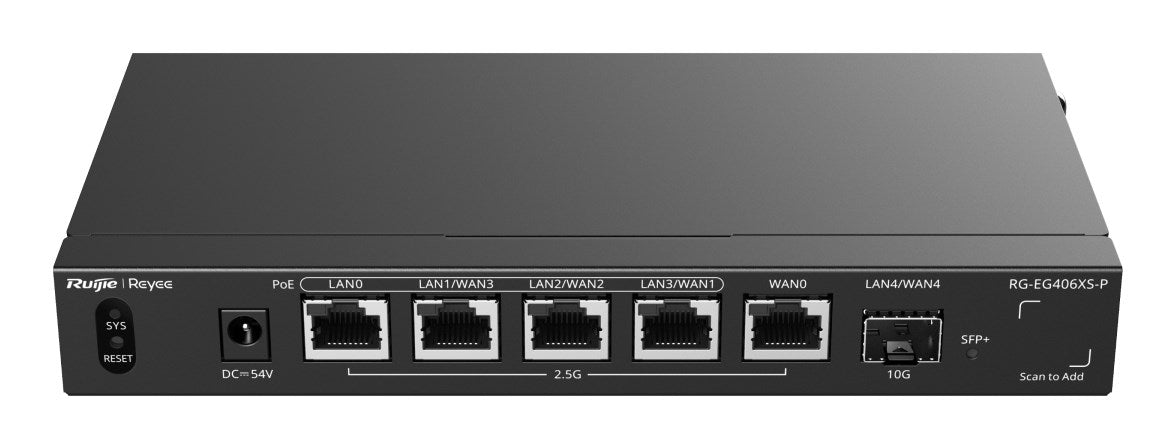 Ruijie Networks RG-EG406XS-P Wired Router 2.5 Gigabit Ethernet Black | Model 16300