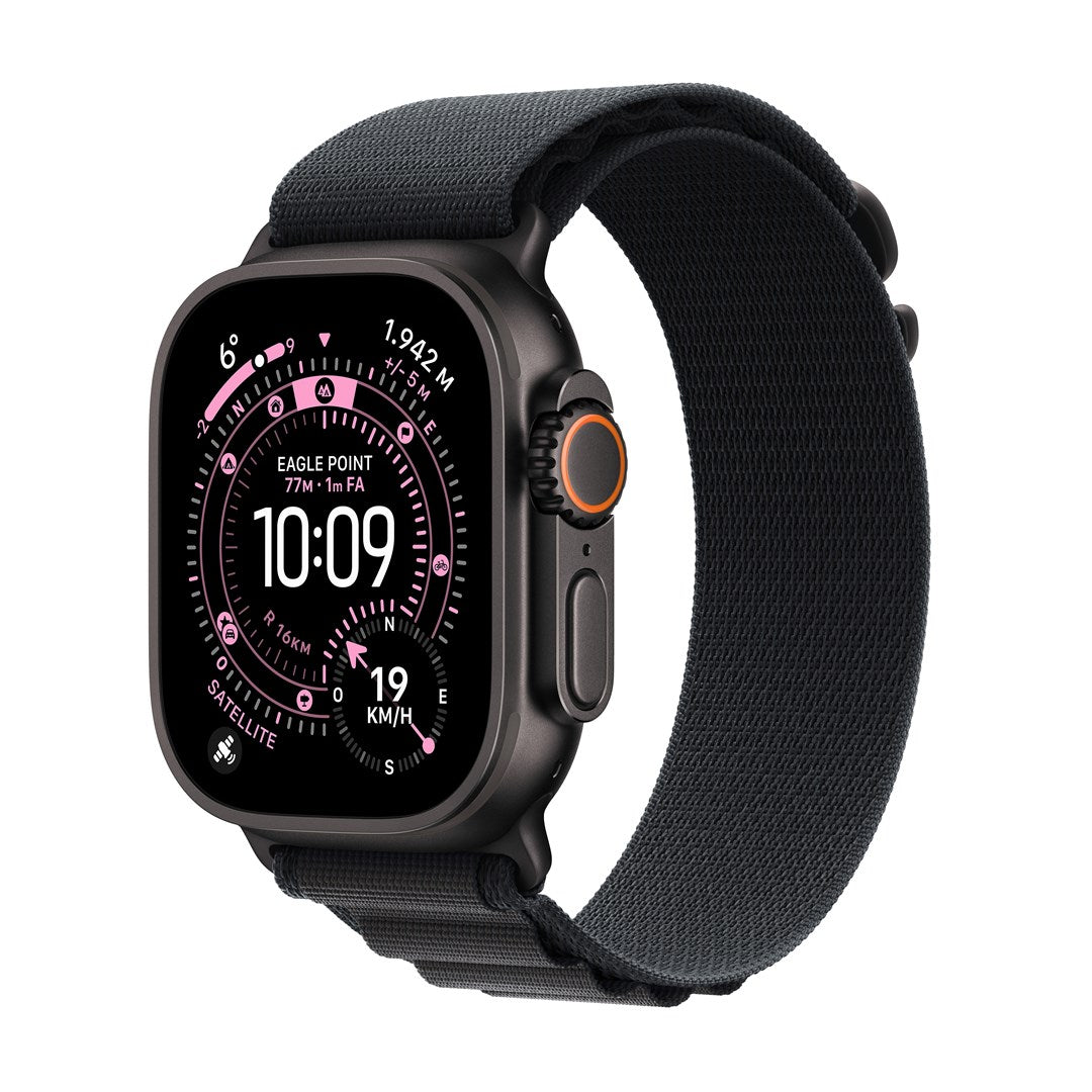 Apple Watch Ultra 3 GPS + Cellular - 49 mm - Black Titanium Case - Black Alpine Loop - Medium