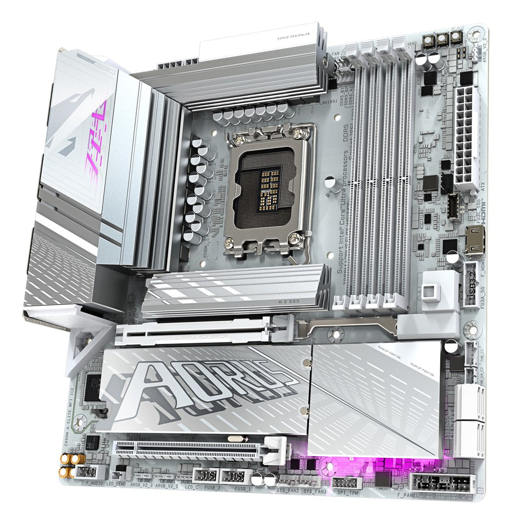 GIGABYTE AORUS Z890M ELITE WIFI7 ICE - Motherboard - micro ATX - LGA1851 socket - Z890 chipset - USB4, USB-C 3.2 Gen2, USB 3.2