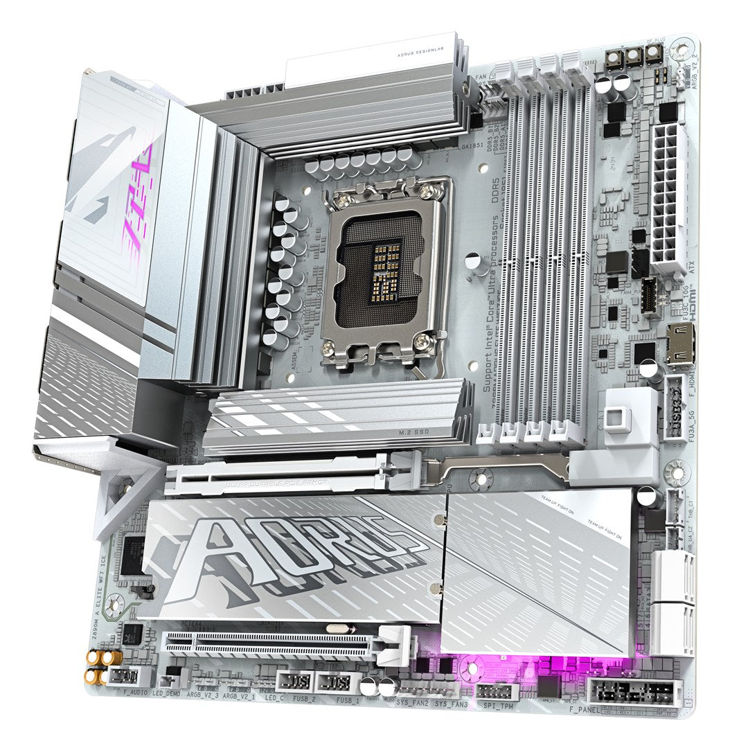 GIGABYTE AORUS Z890M ELITE WIFI7 ICE - Motherboard - micro ATX - LGA1851 socket - Z890 chipset - USB4, USB-C 3.2 Gen2, USB 3.2