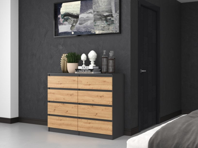MALWA Chest of Drawers 120 cm Anthracite/Artisan M8-120