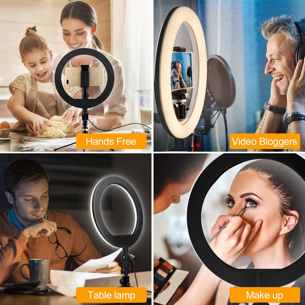Maclean MCE610 LED Ring Light 12W with Tripod and Bluetooth Shutter