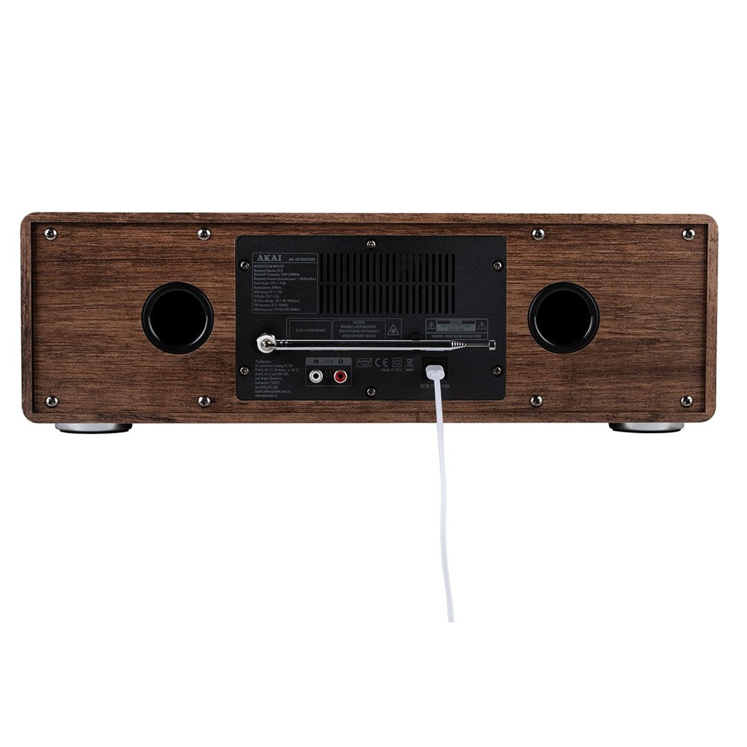 AKAI AM-100 RHAPSODY Stereo System - 30W RMS, Bluetooth 5.0, DAB+/FM, CD/USB, AUX