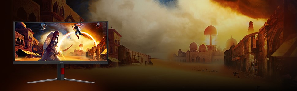 AOC G4 CU34G4ZCA computer monitor 86.4 cm (34 ) 3440 x 1440 pixels Wide Quad HD Black  Red