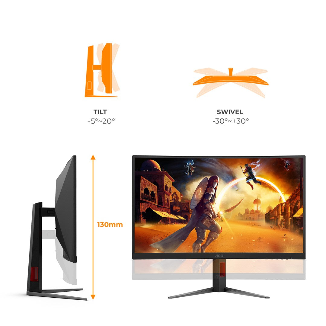 AOC G4 CQ27G4Z2P 27" Quad HD LCD Monitor Black, Red | Model 601264