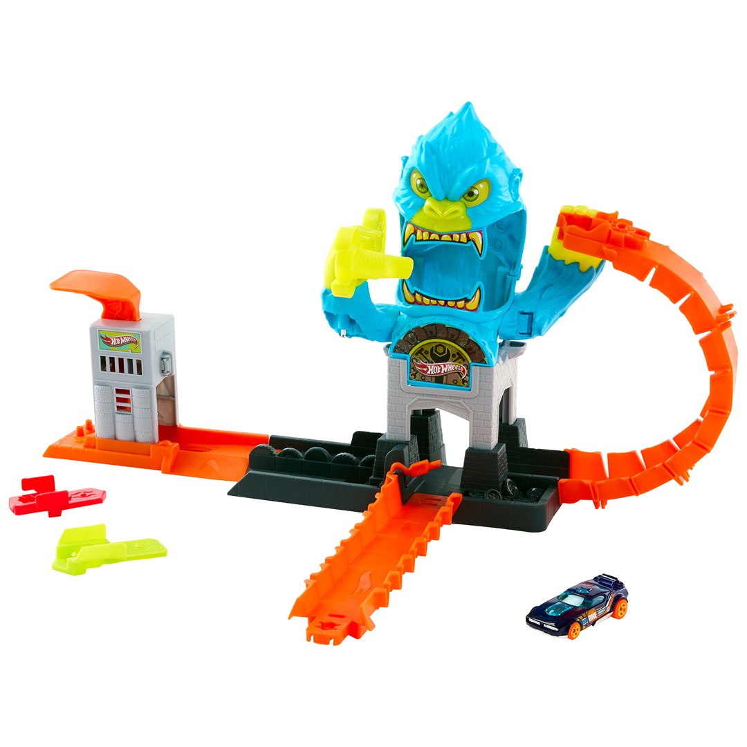 Hot Wheels City Gorilla Slam Attack Playset & Toy Car  Multiple Ways to Play  Speed Snap Track