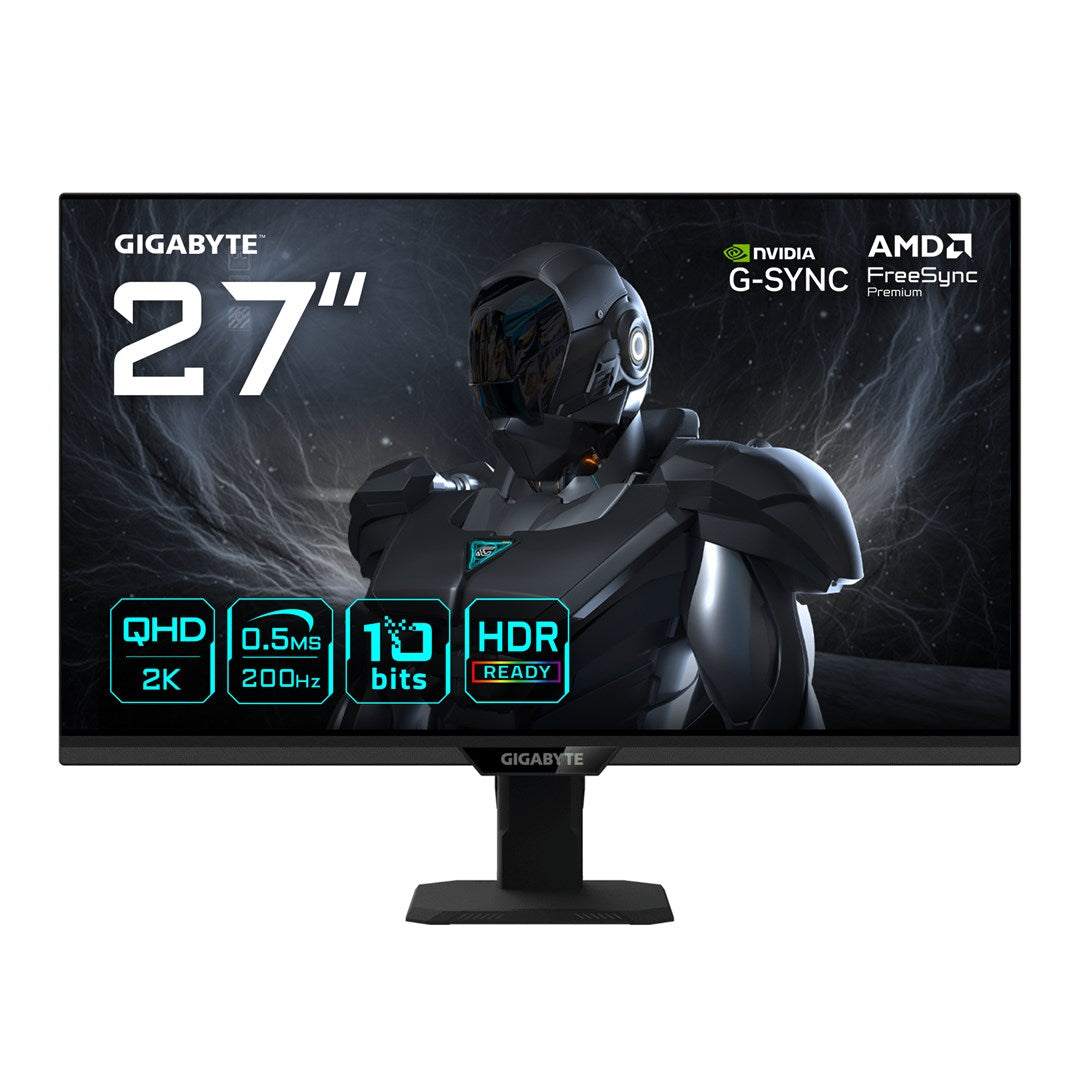 GIGABYTE G27Q20T 27” QHD Gaming Monitor - 2560 x 1440  200Hz  0.5ms  350 cd/m2  G-Sync Compatible  FreeSync Premium  HDR10  HDMI 2.0  Displayport 1.4
