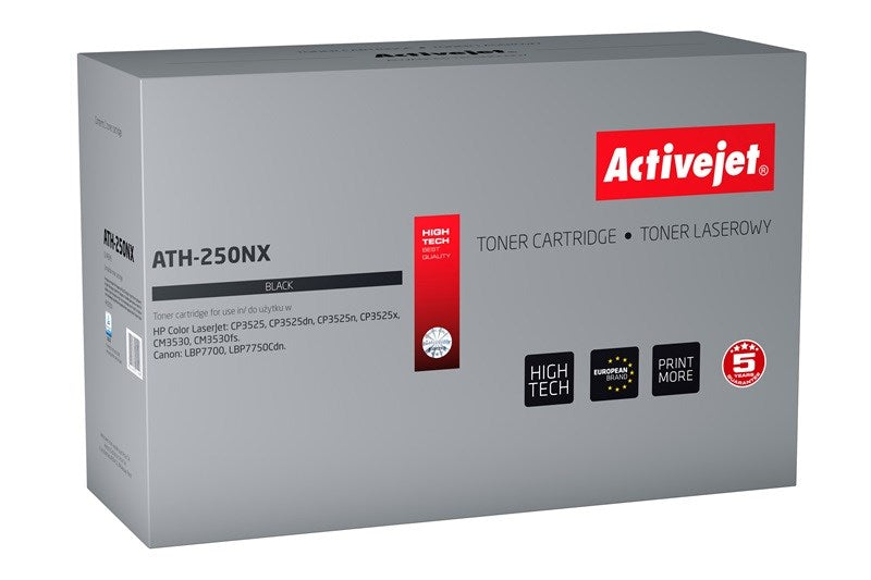Activejet ATH-250NX Toner Replacement for HP 504X CE250X Canon CRG-723HB Black 10500 pages