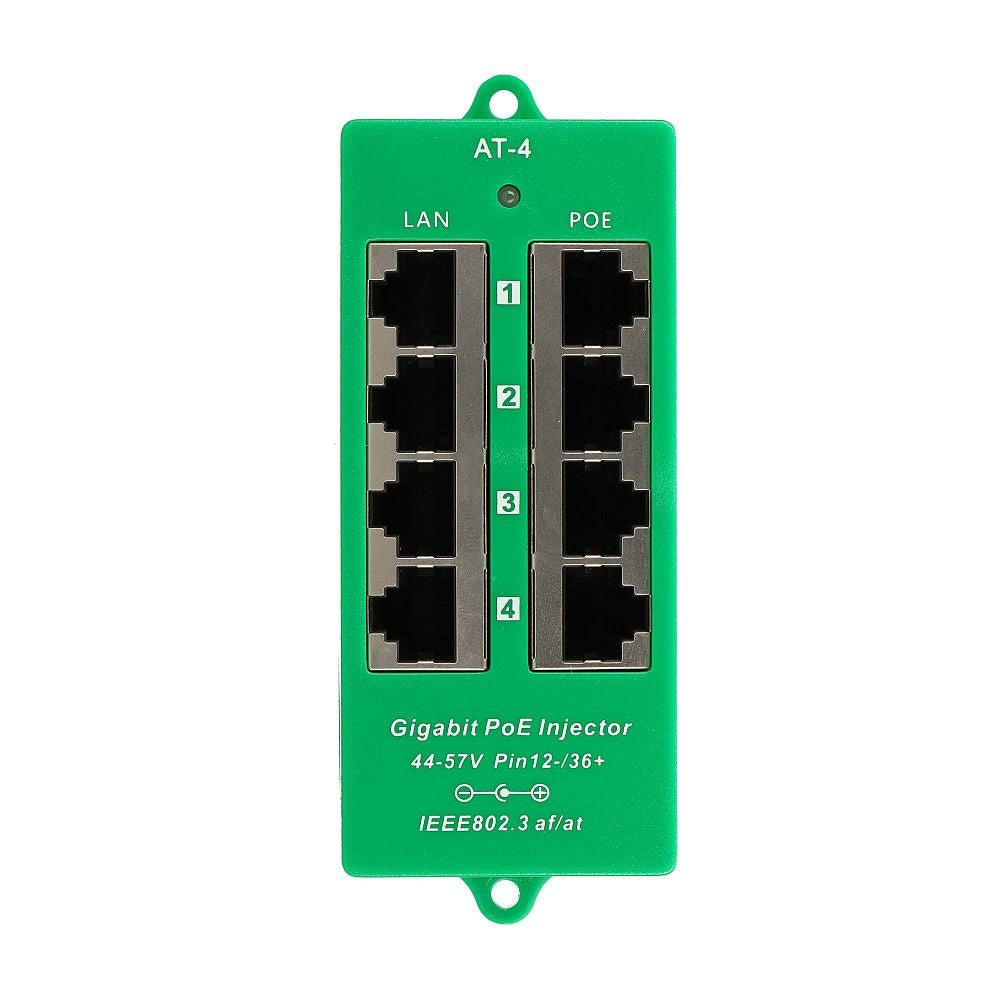 Extralink Gigabit PoE Injector 4 Portowy Active  4 ports Gigabit 802.3at/af  Mode A
