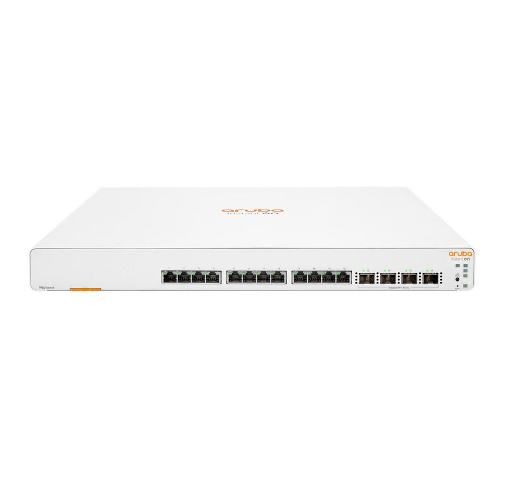 HPE Networking Instant On 1960 12XGT 4SFP+ Switch - Managed - 12 x 10/100/1000 + 4 x 10 Gigabit SFP+ - Rack-Mountable (JL805A#ABB)
