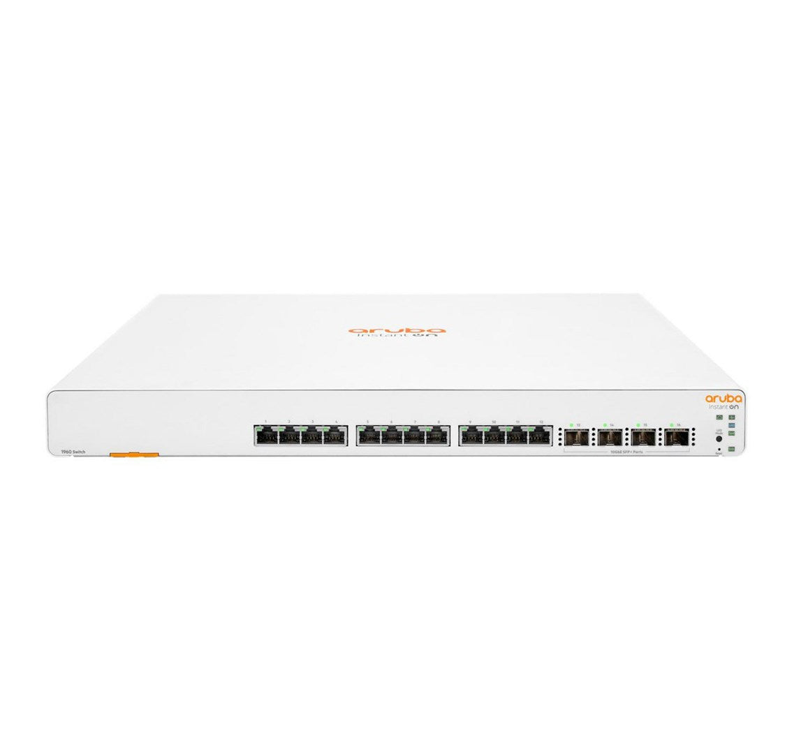 HPE Networking Instant On 1960 12XGT 4SFP+ Switch - Managed - 12 x 10/100/1000 + 4 x 10 Gigabit SFP+ - Rack-Mountable (JL805A#ABB)