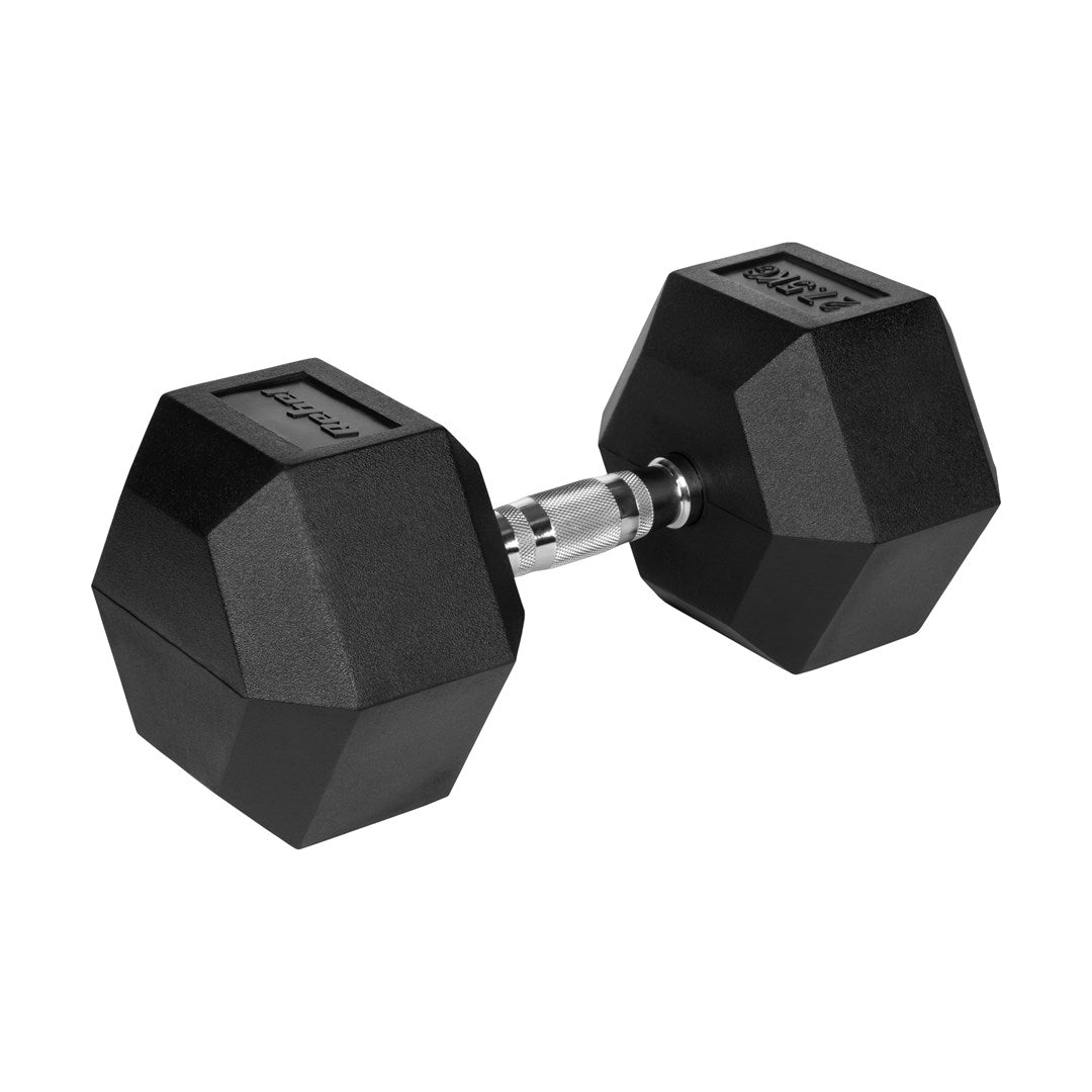 Rebel Dumbbell 27.5 kg Rubberized Cast Iron Hexagonal RBA-2325-27.5