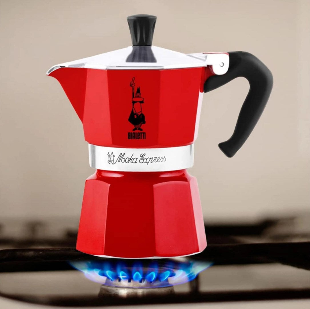 Moka pot for 3 cups Moka Express 5466 BIALETTI red