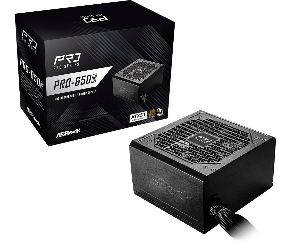 ASRock PRO-650B 650W 80 PLUS Bronze Power Supply