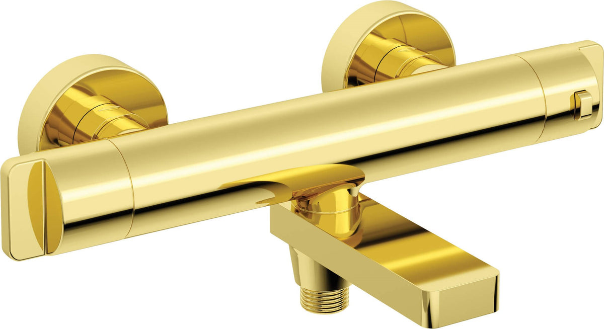 Deante Thermostatic Bathtub Mixer Wall-Mounted Two-Lever Gold