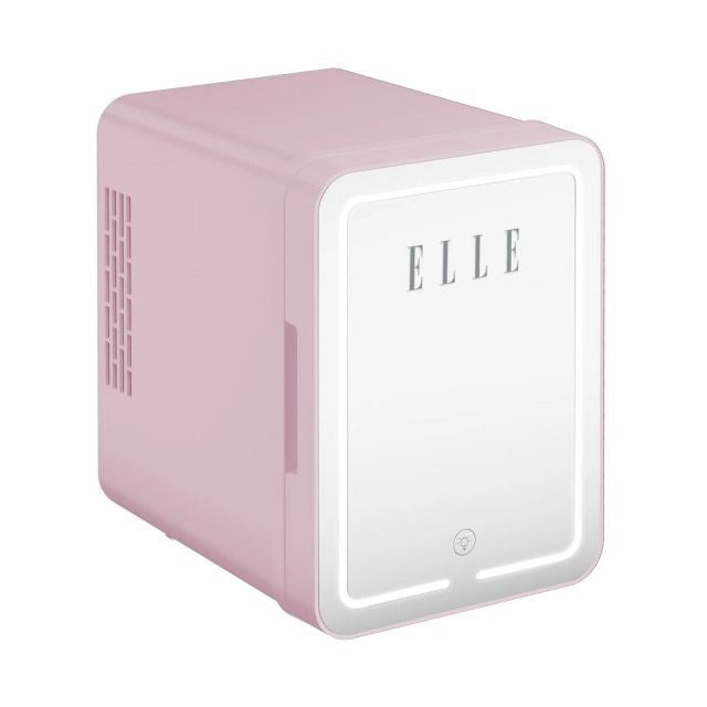 ELLE 4 L Mini Fridge with LED Makeup Mirror Purple