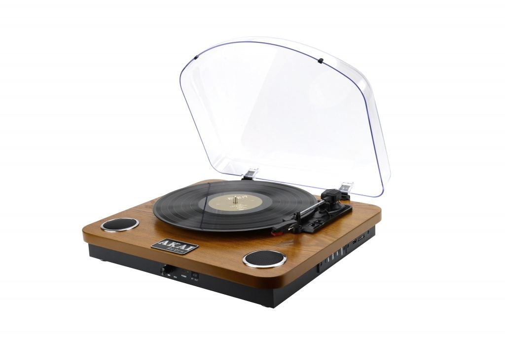 Akai ATT-11BT Belt-Drive Turntable Brown