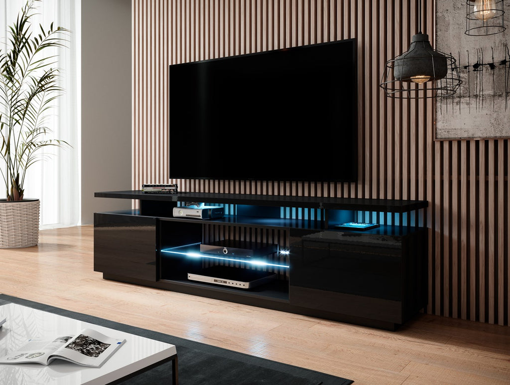 RTV Cabinet EVA 180x40x56 Black Glossy