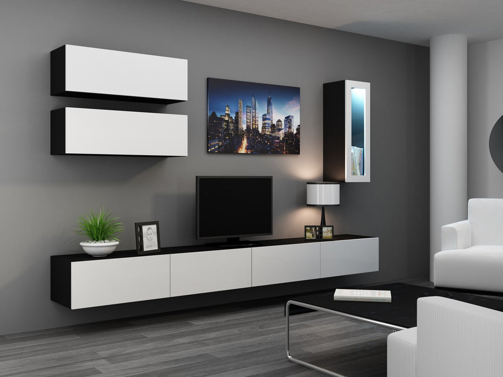 Cama Built-in Cabinet VIGO 90 Full 90/35/32 Black/White Gloss - 1 Door