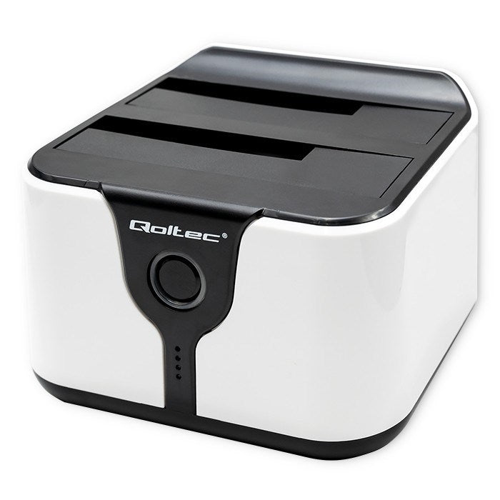 Qoltec 50309 HDD SSD Docking Station 2.5 3.5 SATA III USB 3.0 with Cloning Function 5Gb/s