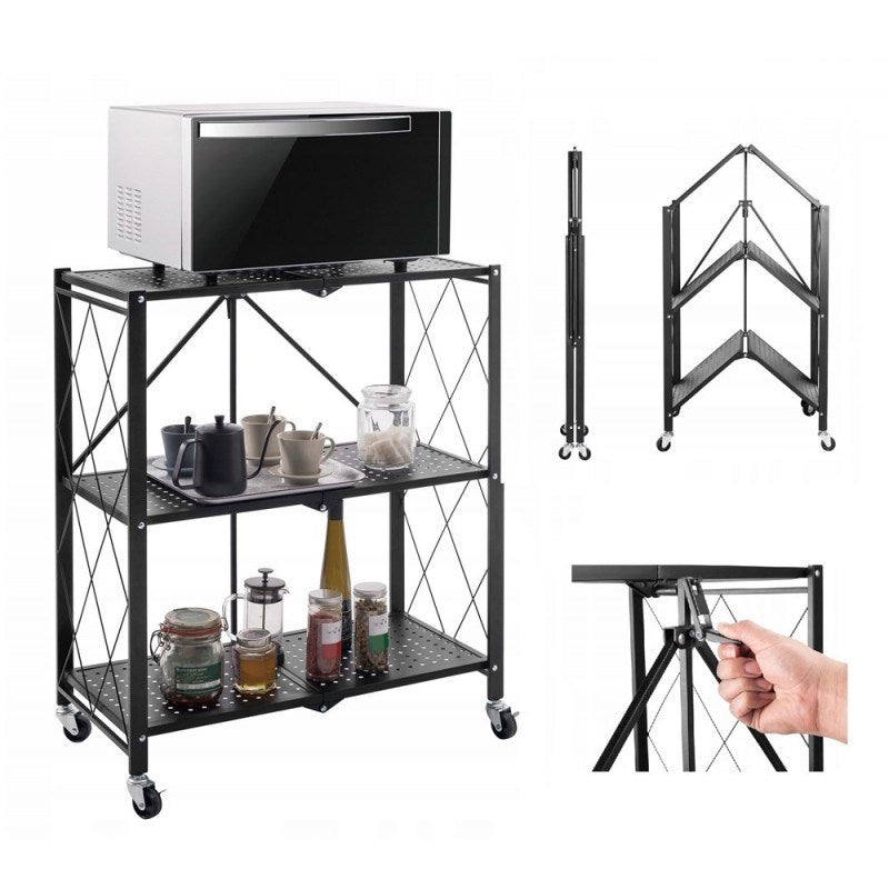 Topeshop FS004 Foldable Kitchen Storage Shelving Unit - Model: FS004