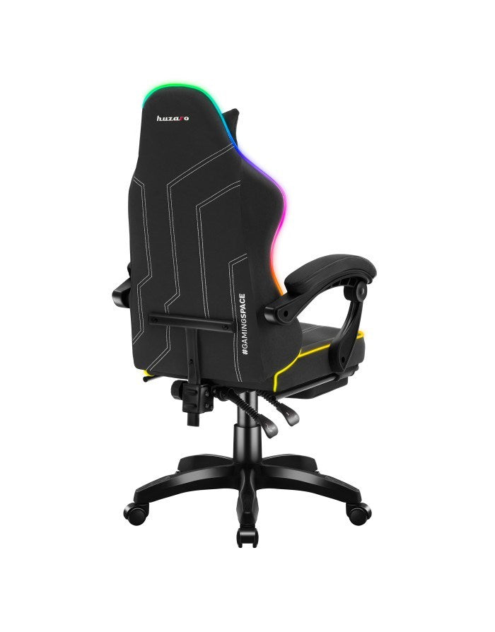 Huzaro Force 3.7 RGB Gaming Chair Black - Ergonomic Design, Adjustable Height, Lumbar Cushion