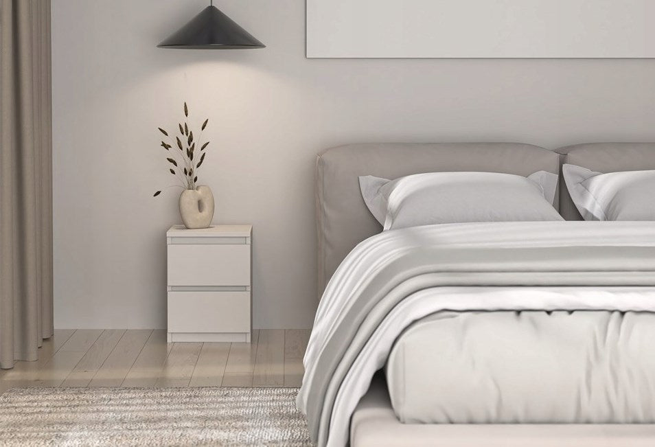 MALWA M2 Bedside Table 2 Drawers Beige
