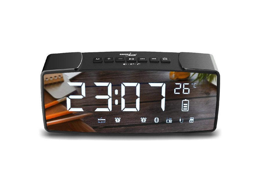 Greenblue 62917 Digital Clock Black Grey FM Radio