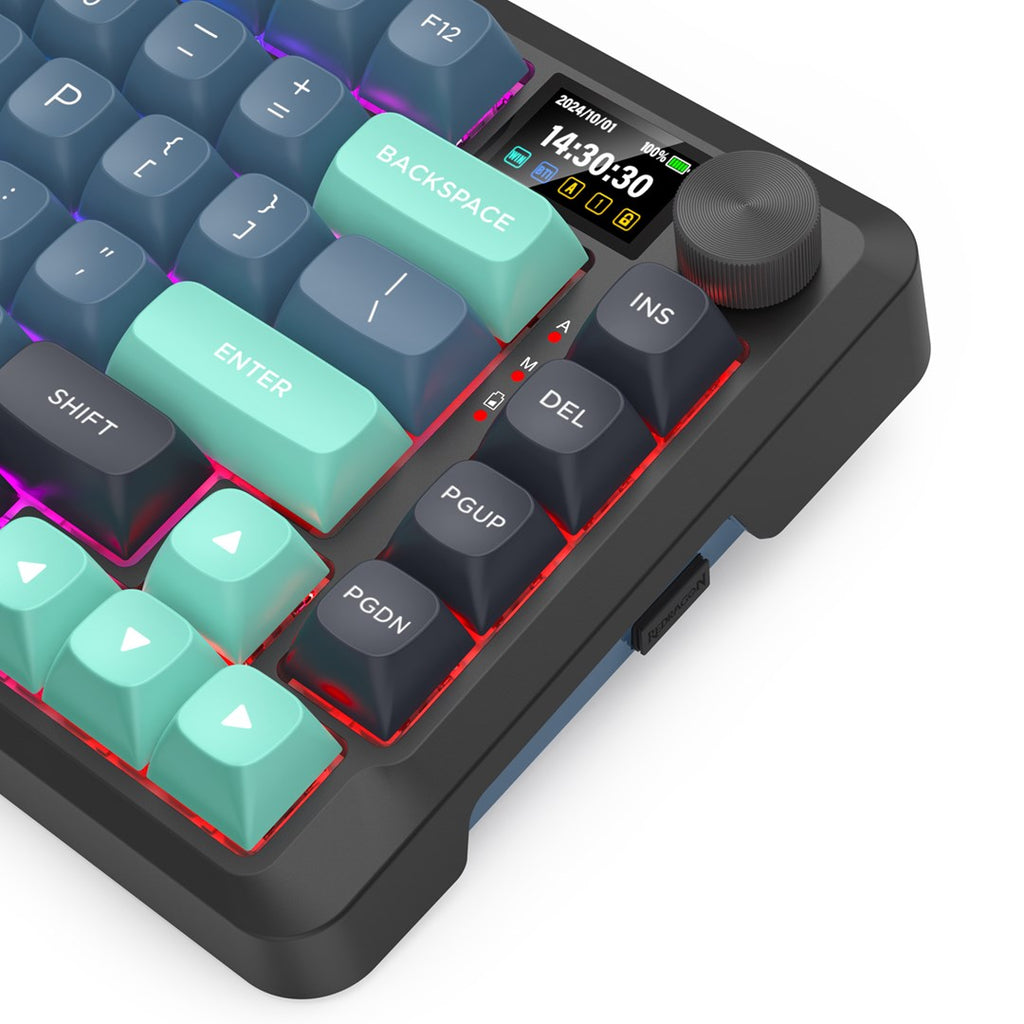 REDRAGON K724GBG-RGB-PRO Behemoth keyboard USB + RF Wireless + Bluetooth Grey  Blue