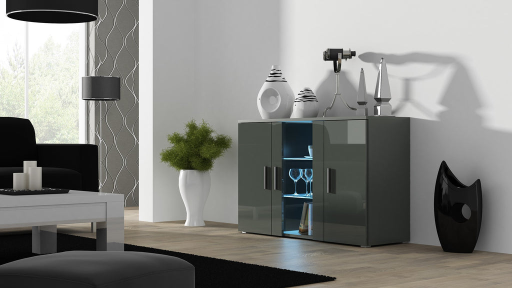 Cama Sideboard 120 cm SOHO S7 Grey/Grey Gloss