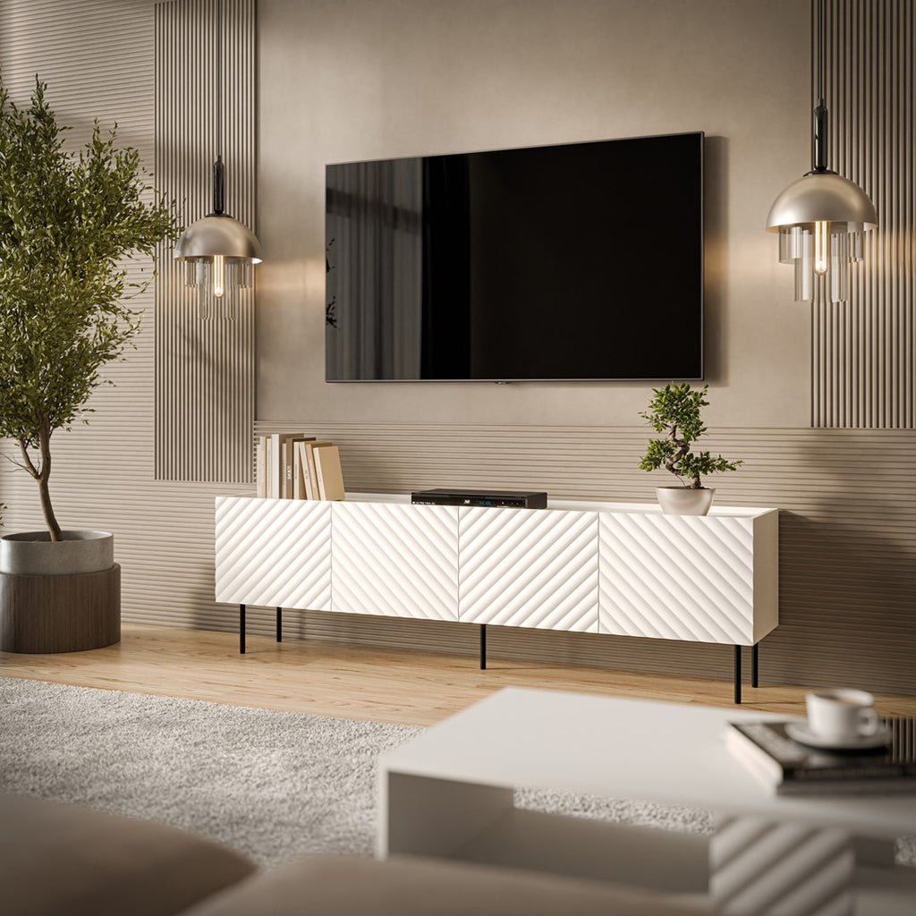 LUCCA Bed 4D TV Cabinet 200x40x59 White