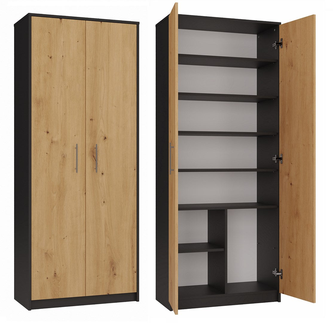 Topeshop OLIV 2D Office Bookcase Anthracite/Artisan Oak