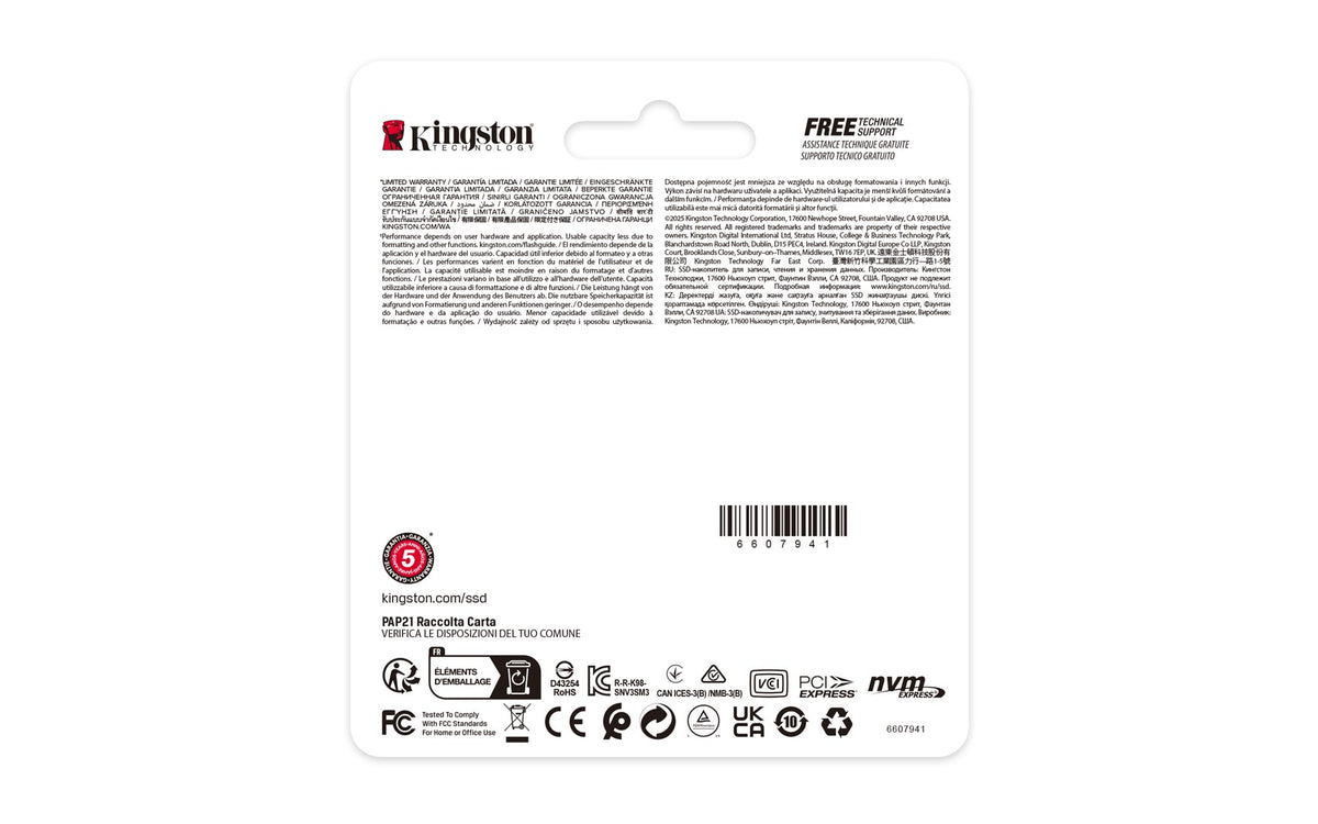 Kingston NV3 - SSD 1 TB - PCIe 4.0 x4 (NVMe) - SNV3SM3/1T0