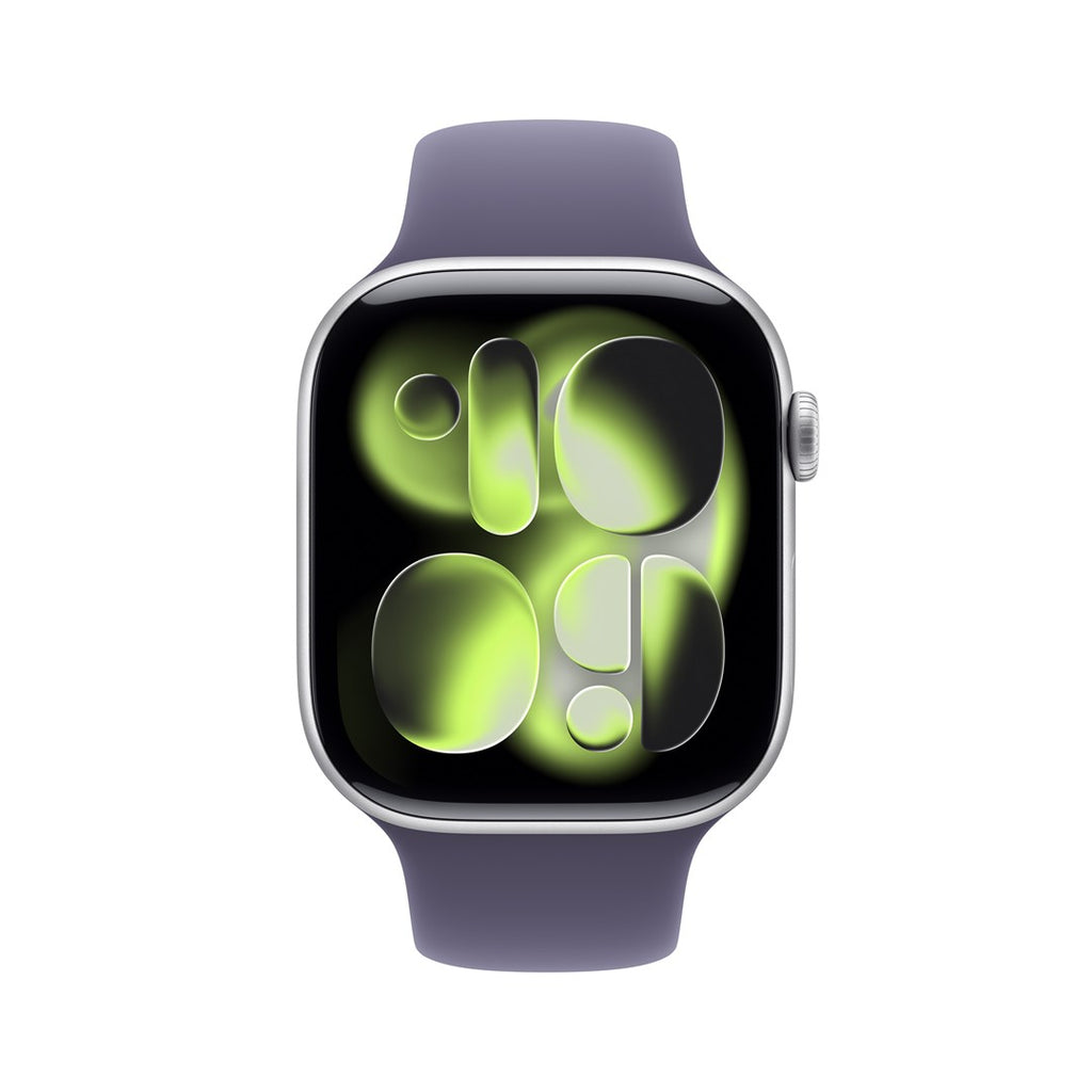 Apple Watch Series 11 GPS 46 mm Silver Aluminium Case with Purple Fog Sport Band M/L (MEVA4ZR/A)