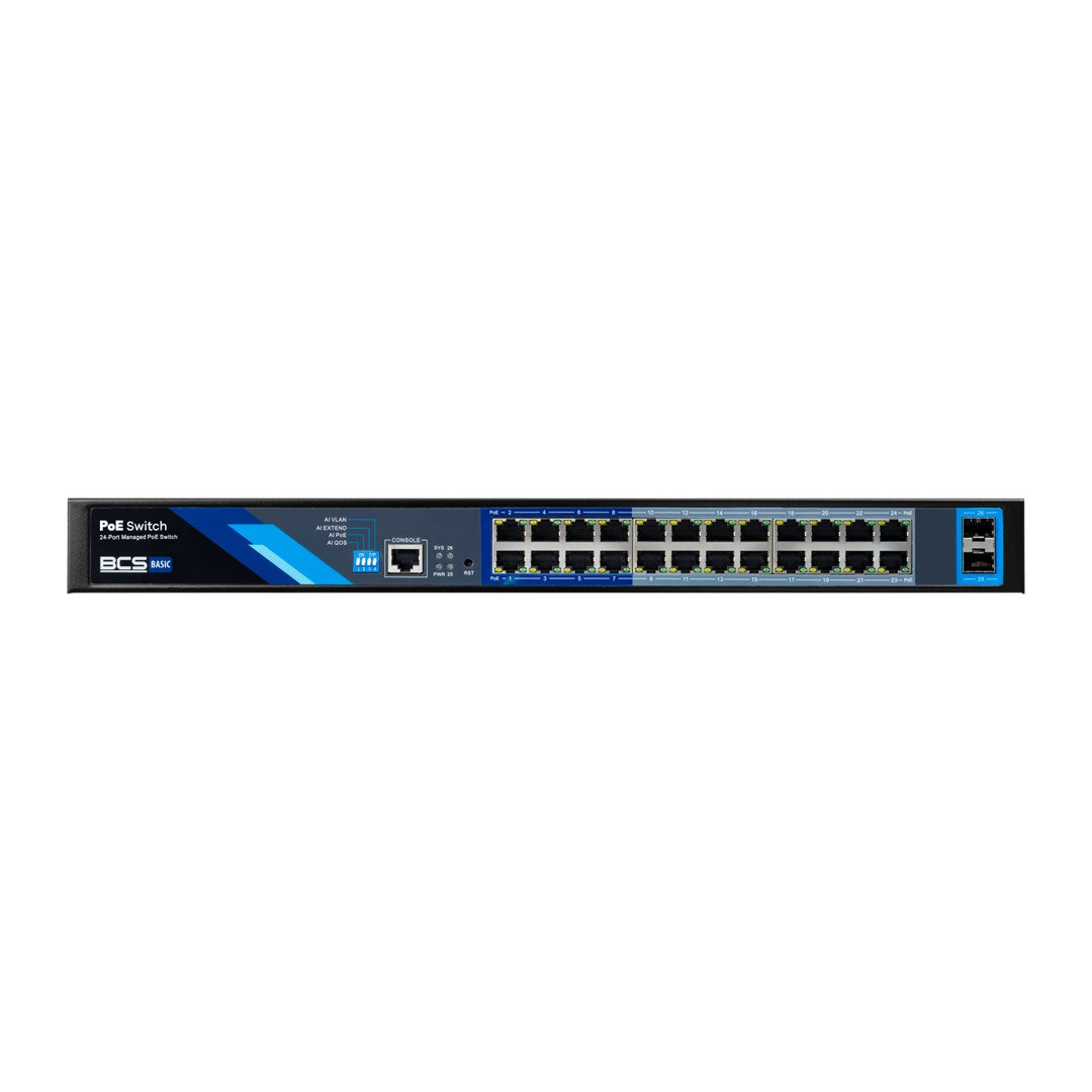 BCS Switch 3075 g 135x390x440mm Model BCS-B-SP24G-2SFP-M