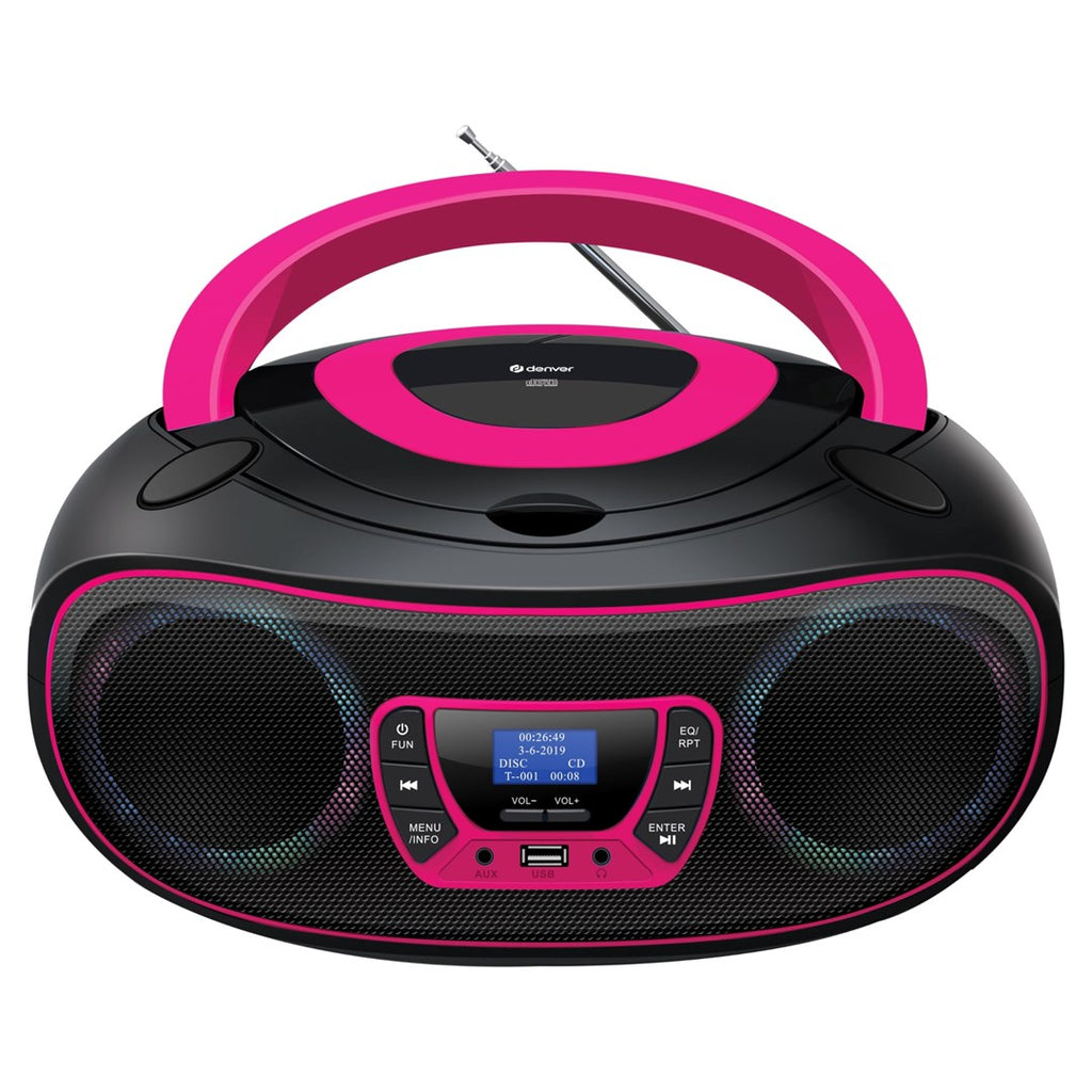 Denver TDB-212 DAB+ Boombox - FM/BT/USB/CD/AUX - Pink