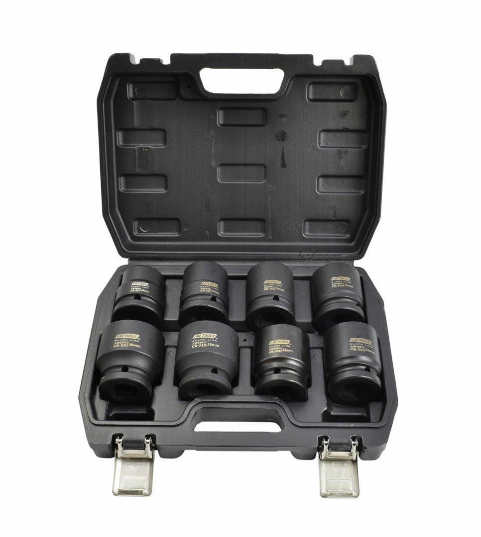 AWTOOLS Impact Socket Set 8-Piece Short Impact Socket Set AW38851BL