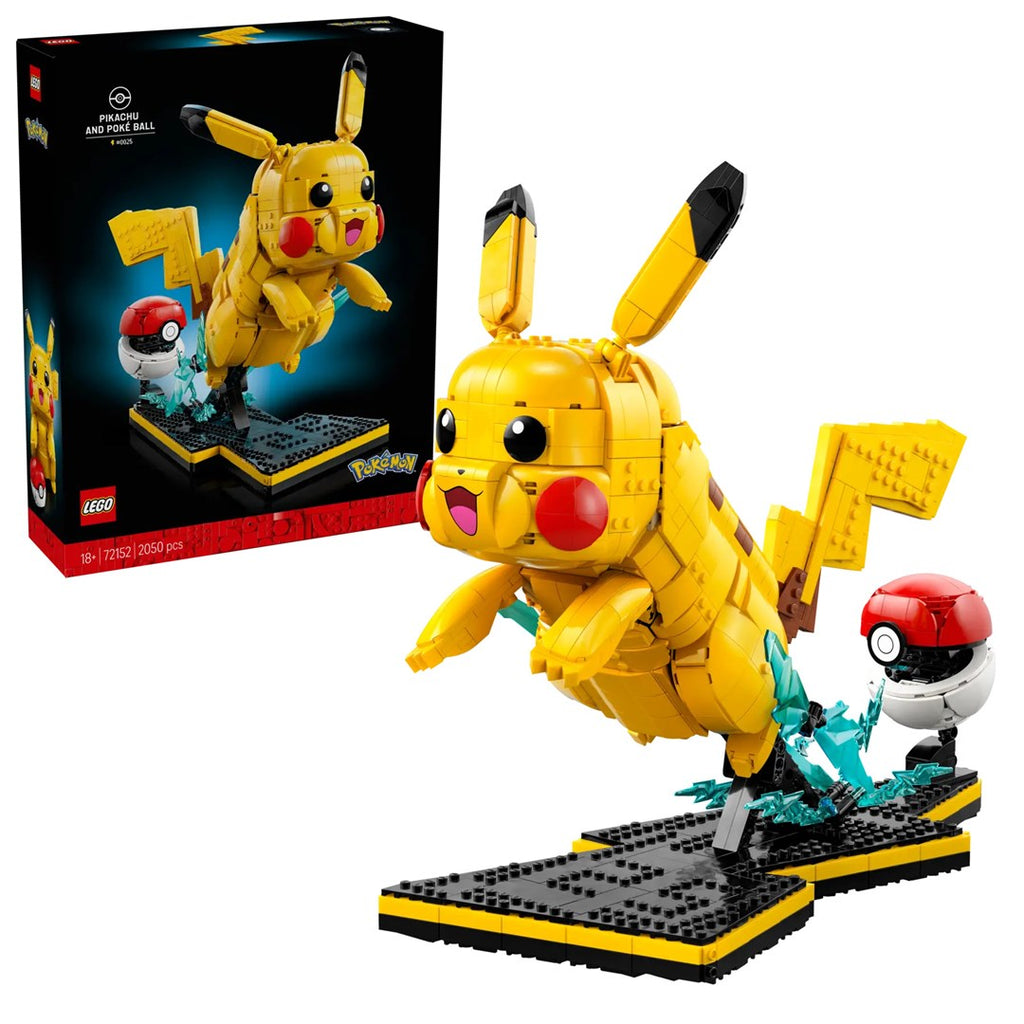 LEGO POKÉMON Pikachu and Pokéball Building Set 2050 Elements Ages 18+ Model 72152