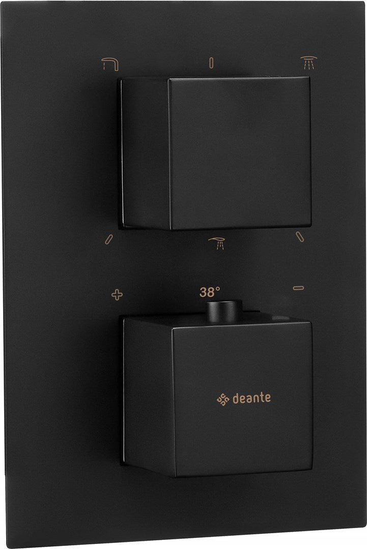 Deante Box Concealed-Mounted Bathtub Shower Fitting Black Two-Lever