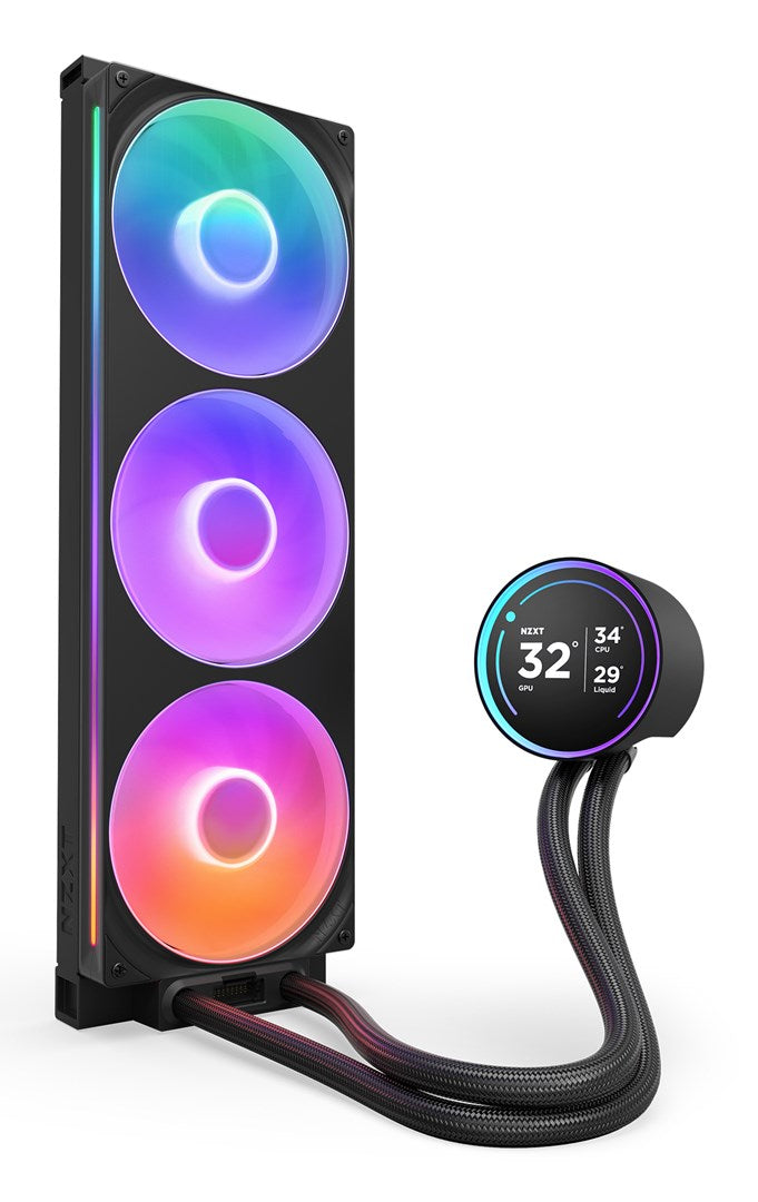 NZXT Kraken Elite 420 RGB AIO Liquid Cooler Black - 420 mm Radiator, 3x 140 mm Fans