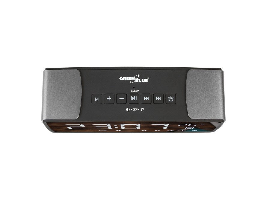Greenblue 62917 Digital Clock Black Grey FM Radio